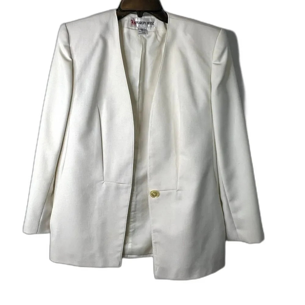 Peabody House Linen Like‎ White Blazer Vintage Size 7/8